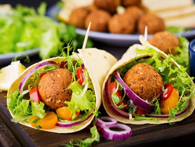 Piadine con polpette di Cicerchia