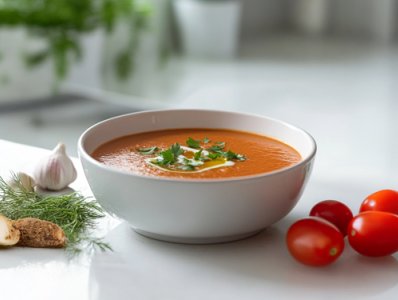 Zuppa di Eddo con pomodorini e erbette