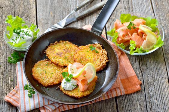 Pancakes di Patate con Salmone
