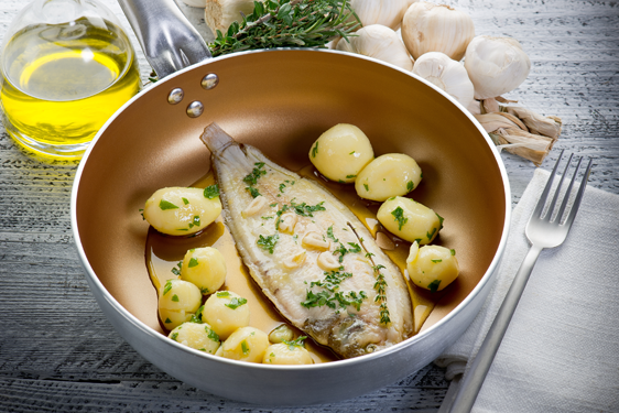 Sogliola in padella con patate novelle