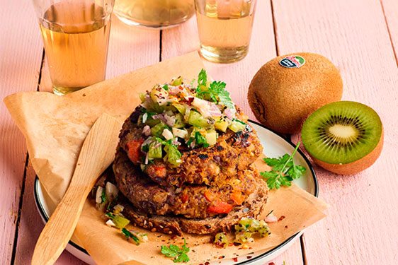 Burger di Borlotti con salsa al Kiwi