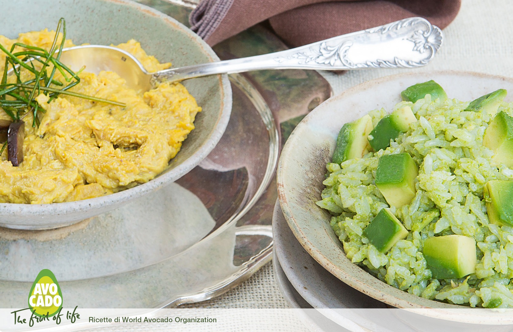 Pollo cremoso con riso e avocado