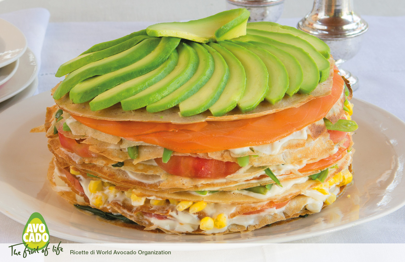 Torta mille crepes con Avocado