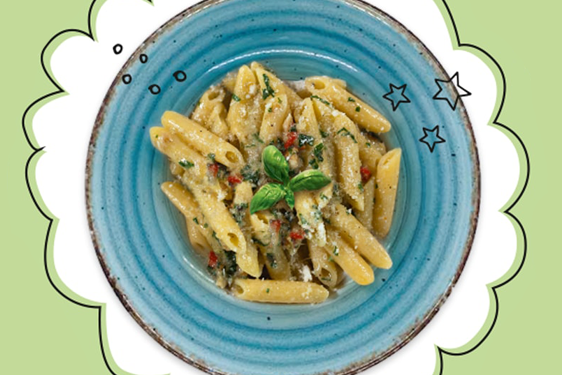 Penne al pesto di noci e erbe aromatiche