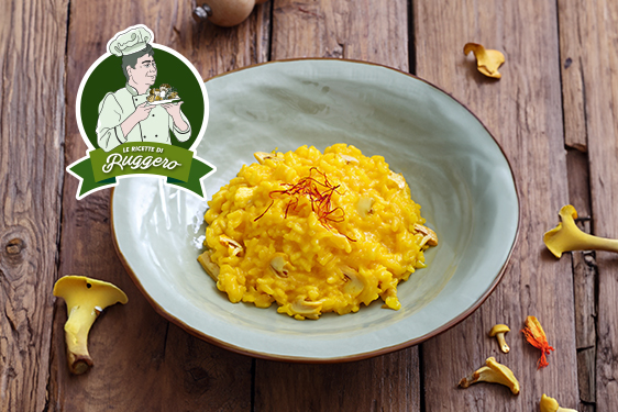 risotto giallo zafferano e funghi